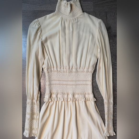 Vintage Catherine Malandrino Victorian Silk Shirred A-Line Dress - Picture 6 of 10